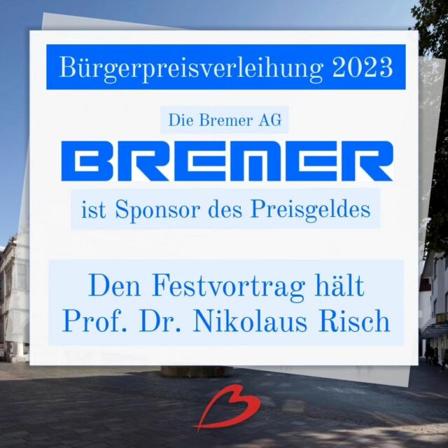 Die Verleihung des Bürgerpreises 2023 wird am Freitag im großen Sitzungssaal des historischen Rathauses von Paderborn stattfinden. 🥳

Diesjähriger Sponsor des mit 5.000 EUR dotierten Preises ist die Bremer AG mit ihrem Hauptsitz in Paderborn. 🏆

Den diesjährigen Festvortrag hält der ehemalige Kuratoriumsvorsitzende der Bürgerstiftung Paderborn, Prof. Dr. Nikolaus Risch. Herr Prof. Dr. Nikolaus Risch wird zu der Bedeutung des Ehrenamtes und die Wichtigkeit, junge Menschen für das Ehrenamt zu gewinnen und zu halten, referieren.

#buergerpreis #buergerstiftung #paderborn